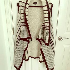 Black and Cream soft sweater cardigan vest